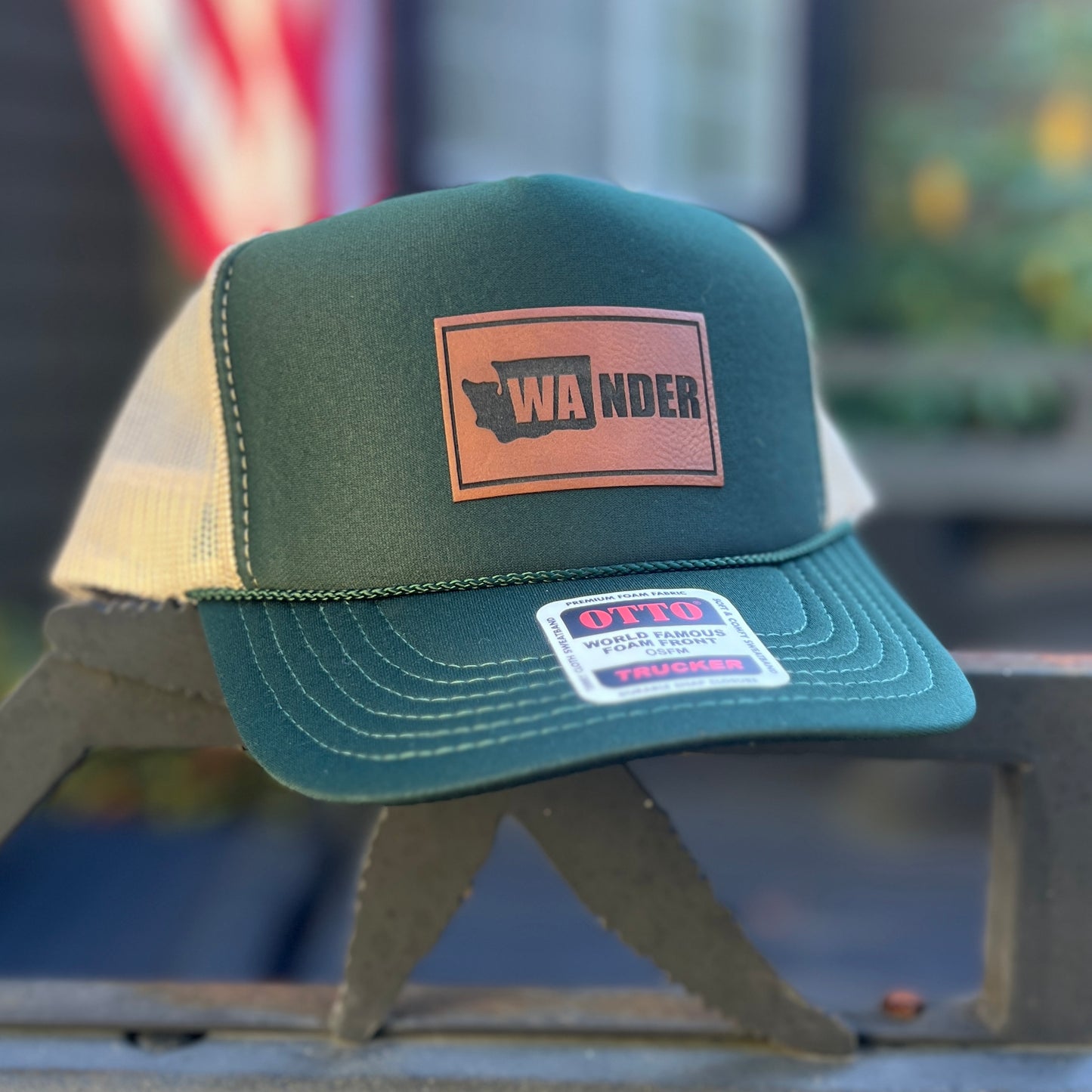 WA NDER Dark Green Otto Foam Front Trucker Hat