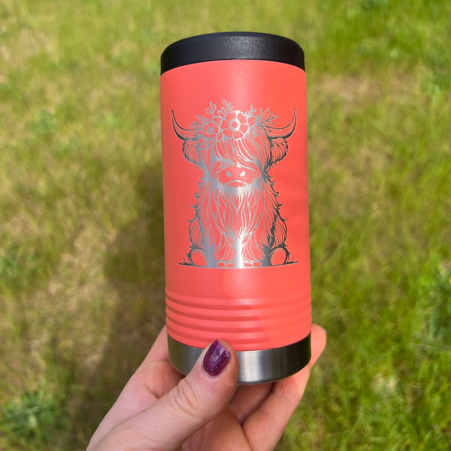 Highland Cow Slim Can Cooler