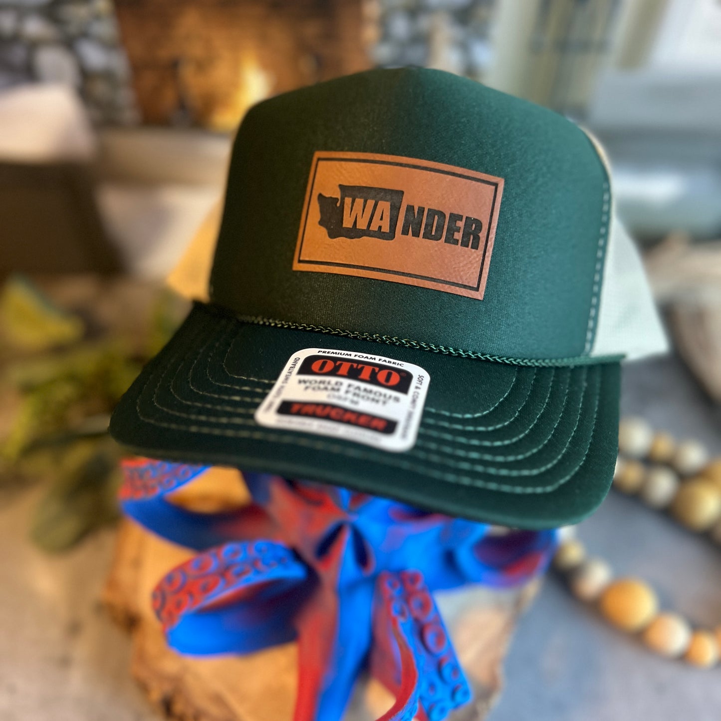 WA NDER Dark Green Otto Foam Front Trucker Hat