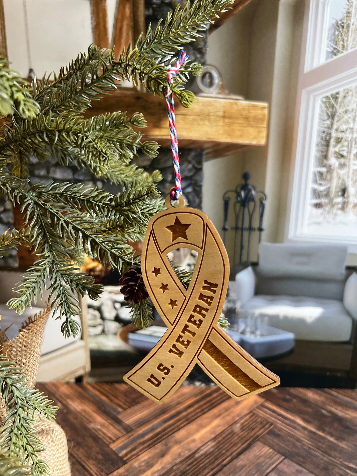 US Veteran Ribbon Ornament