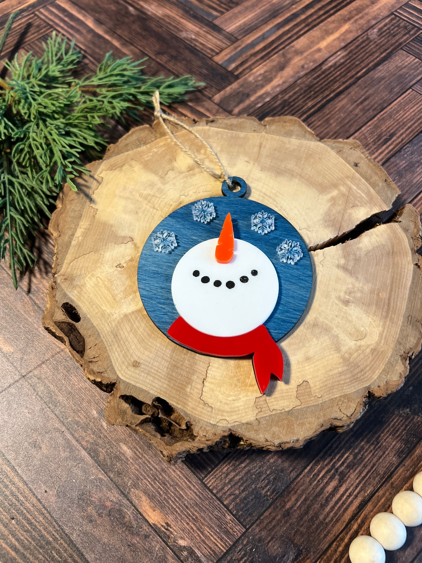 Snowman Looking Up Ornament
