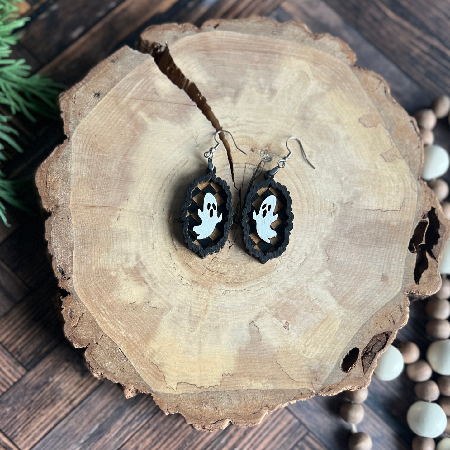 Ghost Checker Earrings