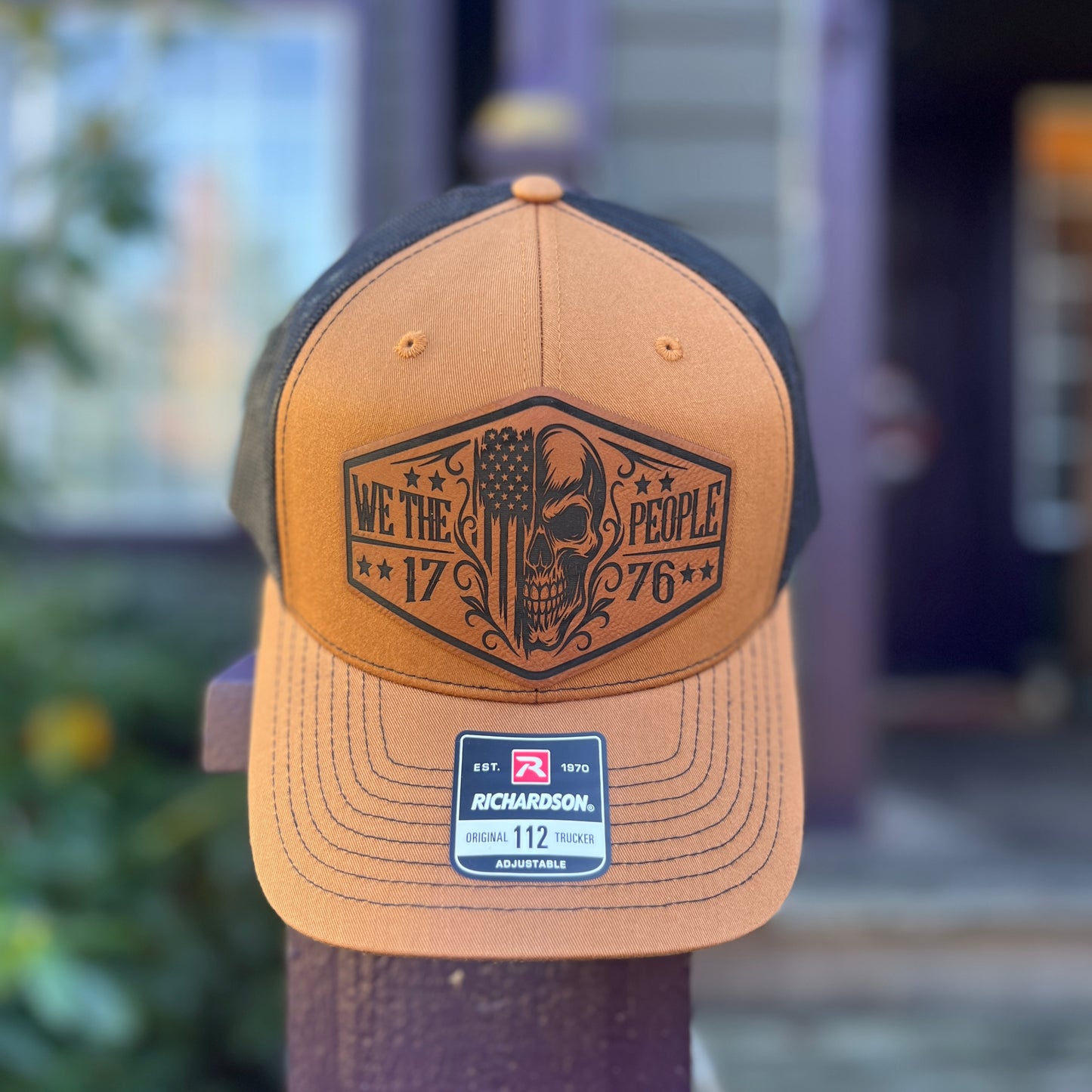 We The People Skull 1776 Carmel/Black Richardson 112 Trucker Hat
