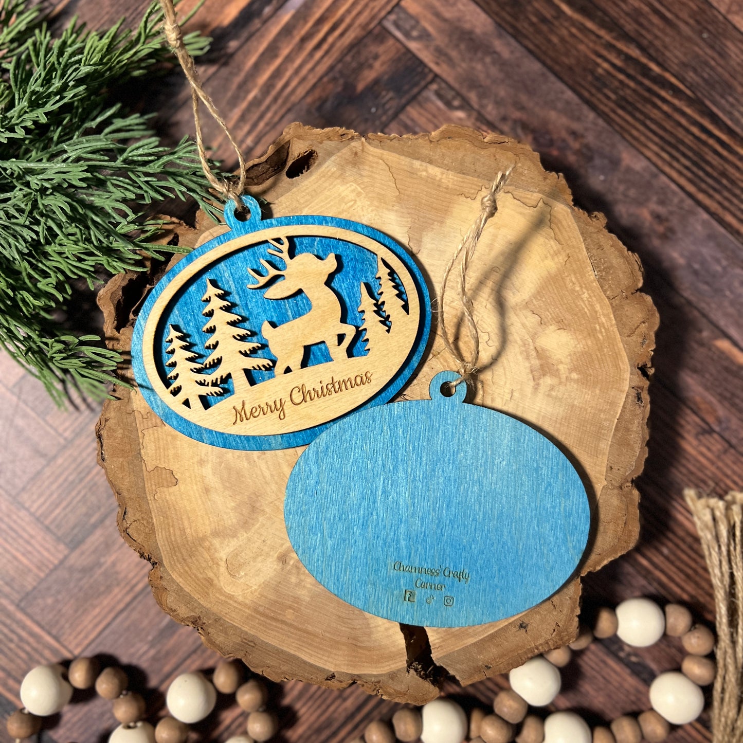 Reindeer Merry Christmas Oval