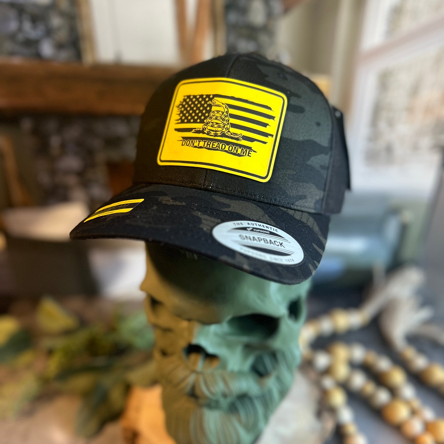 Don't Tread On Me Multi Cam Yupoong Retro Classic Trucker Hat