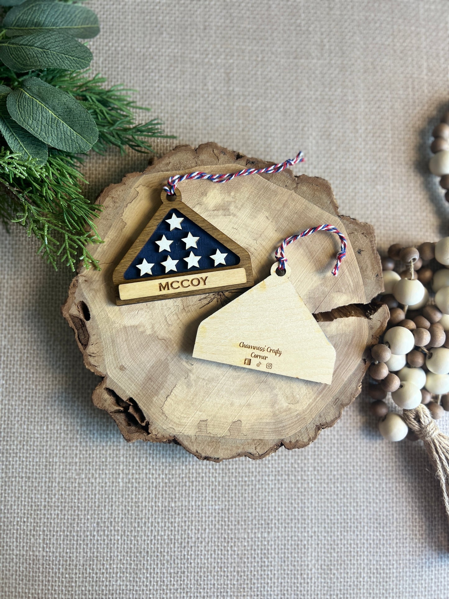 Personalized Military Flag Ornament