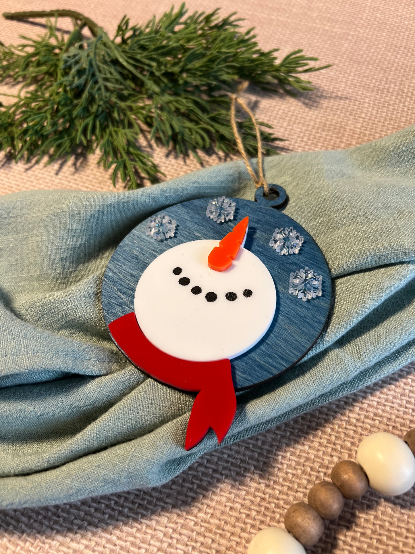 Snowman Looking Up Ornament