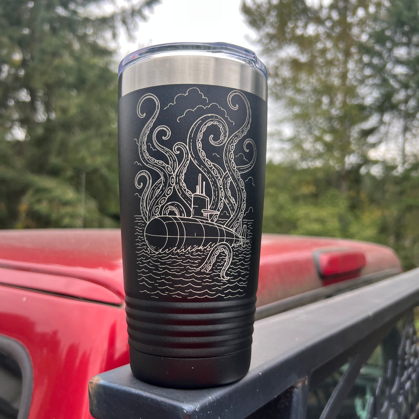 Submarine Kraken Travel Coffee Tumbler