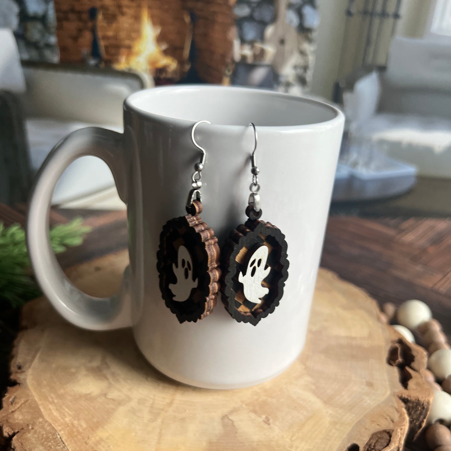 Ghost Checker Earrings