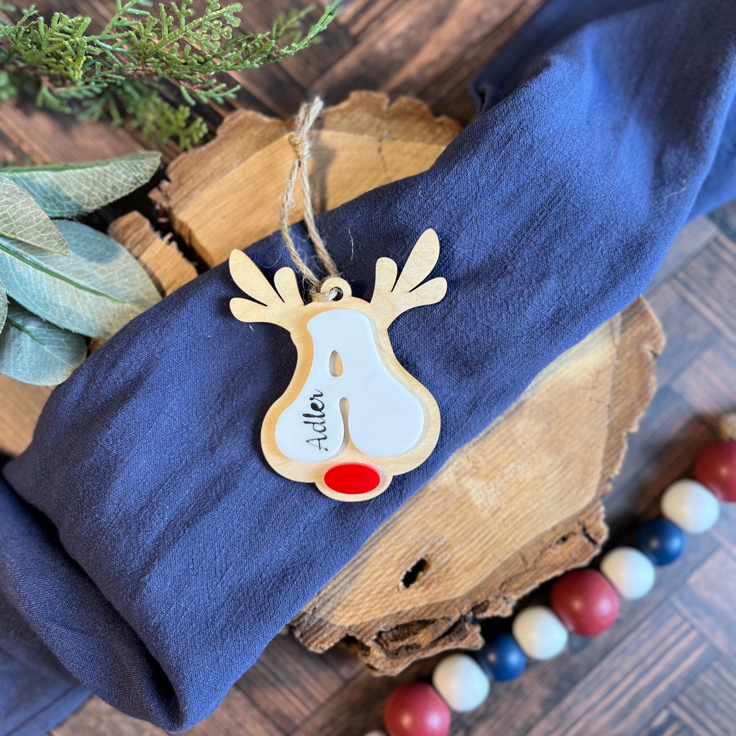 Reindeer Intial Ornament