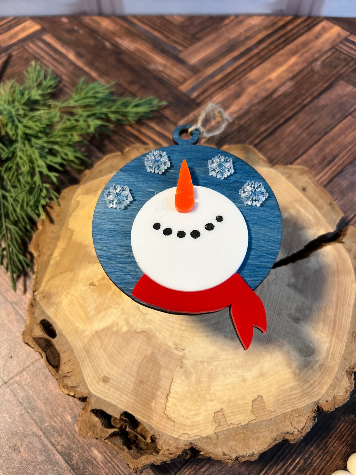Snowman Looking Up Ornament