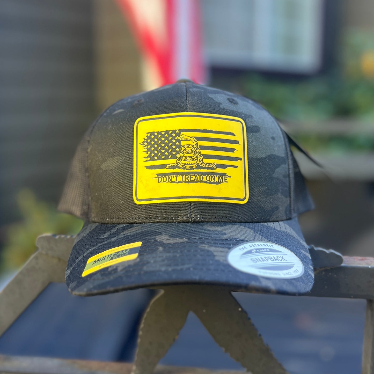 Don't Tread On Me Multi Cam Yupoong Retro Classic Trucker Hat