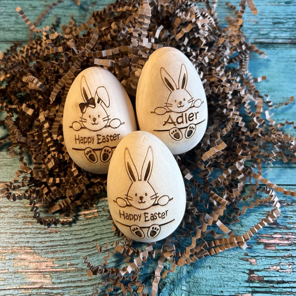 Wooden Engraved Easter Eggs Personalized