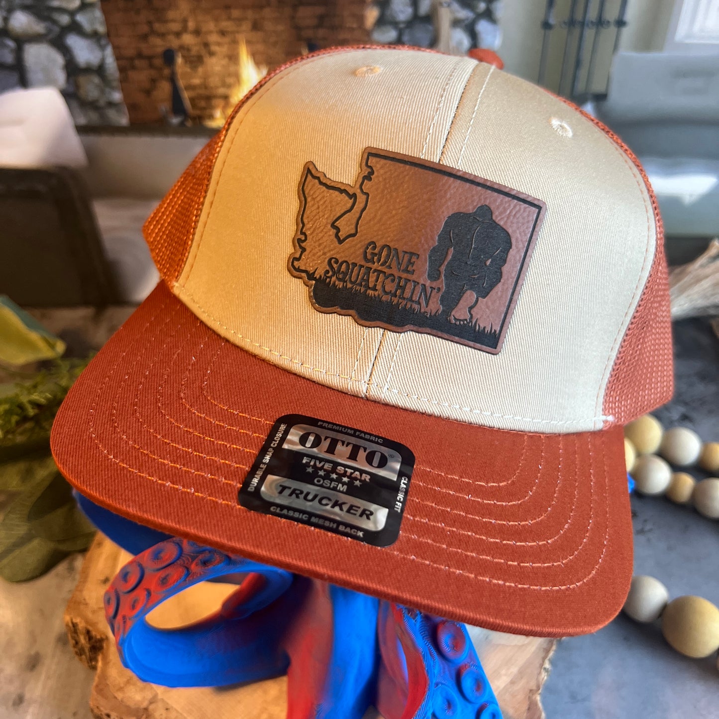 Gone Squatchin Texas Orange/Khaki Otto Classic Trucker Hat