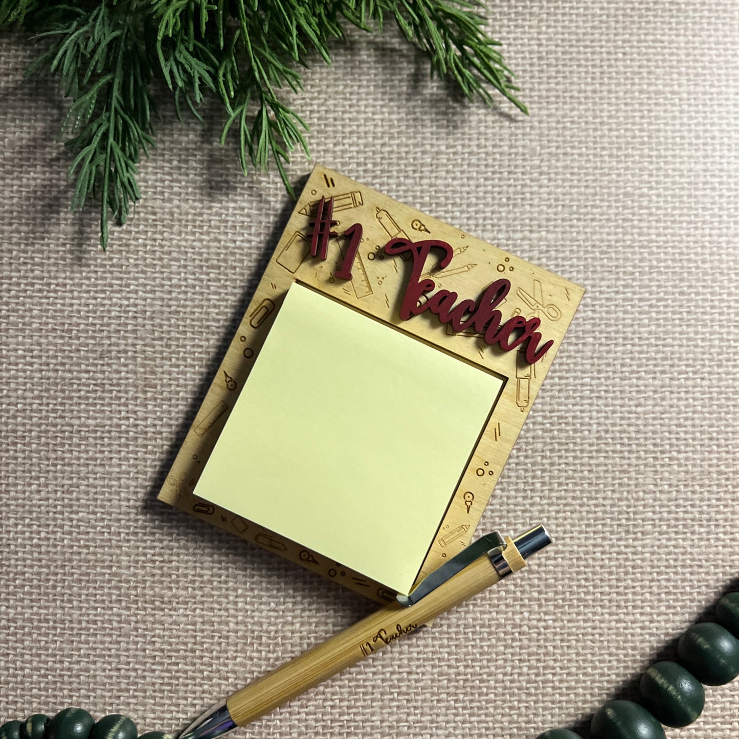 #1 Teacher Sticky Note Holder Gift Set
