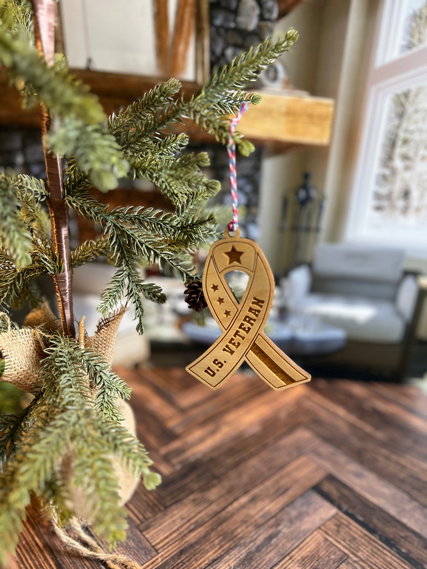 US Veteran Ribbon Ornament