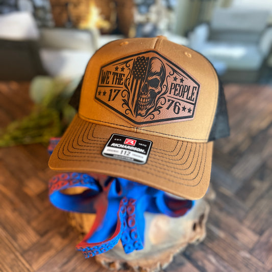 We The People Skull 1776 Carmel/Black Richardson 112 Trucker Hat