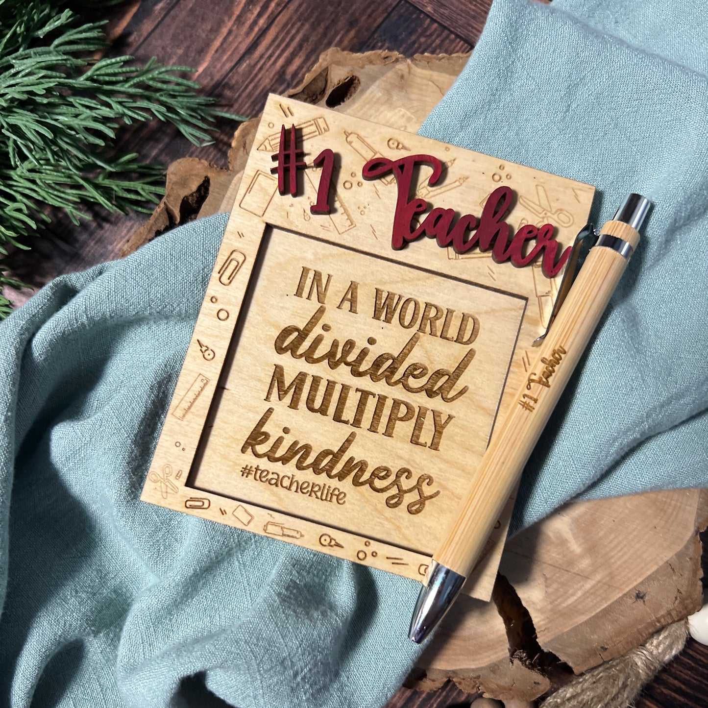 #1 Teacher Sticky Note Holder Gift Set