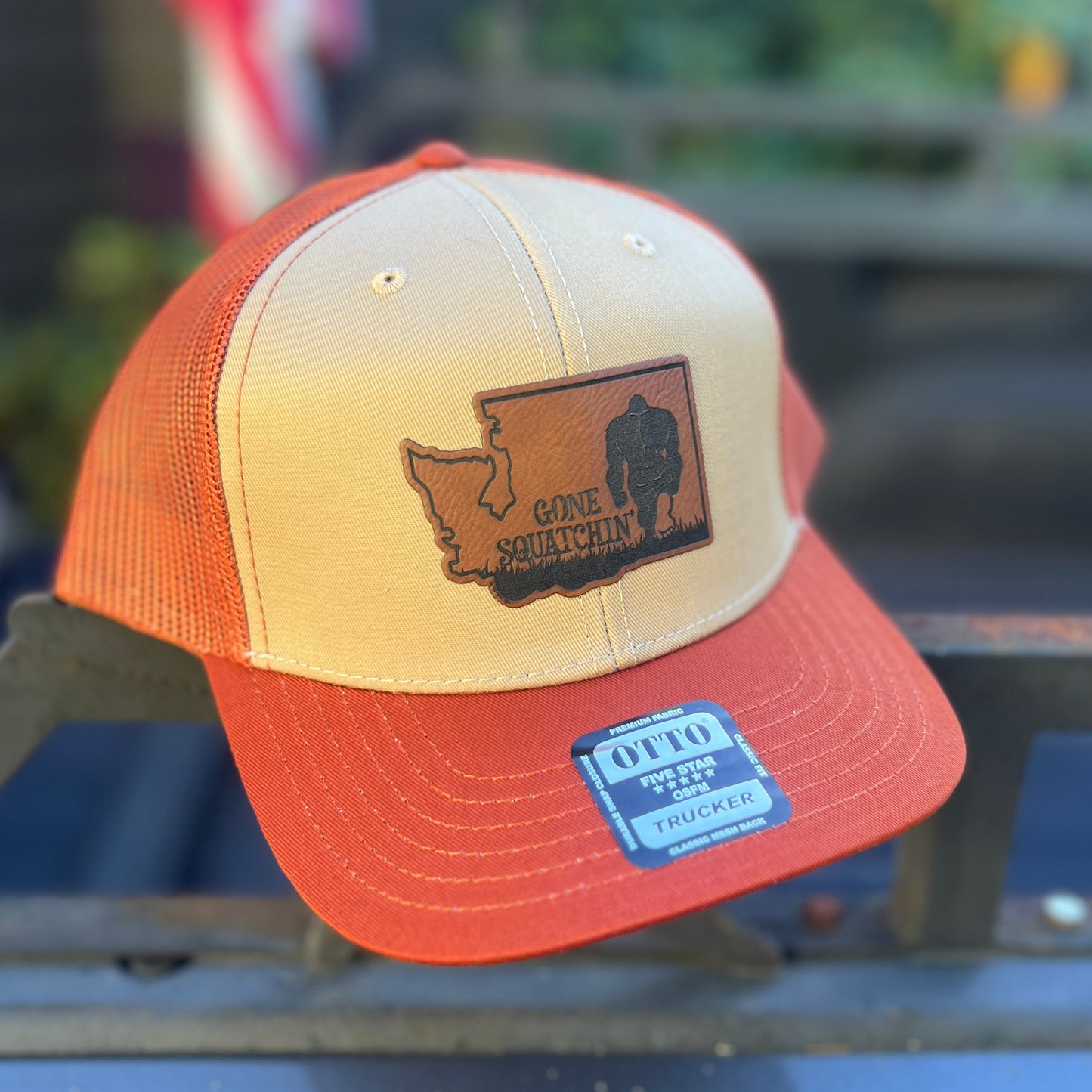 Gone Squatchin Texas Orange/Khaki Otto Classic Trucker Hat