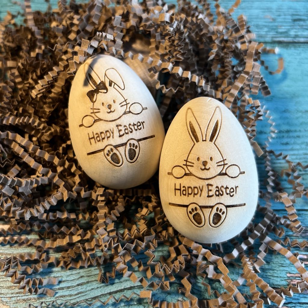 Wooden Engraved Easter Eggs Personalized