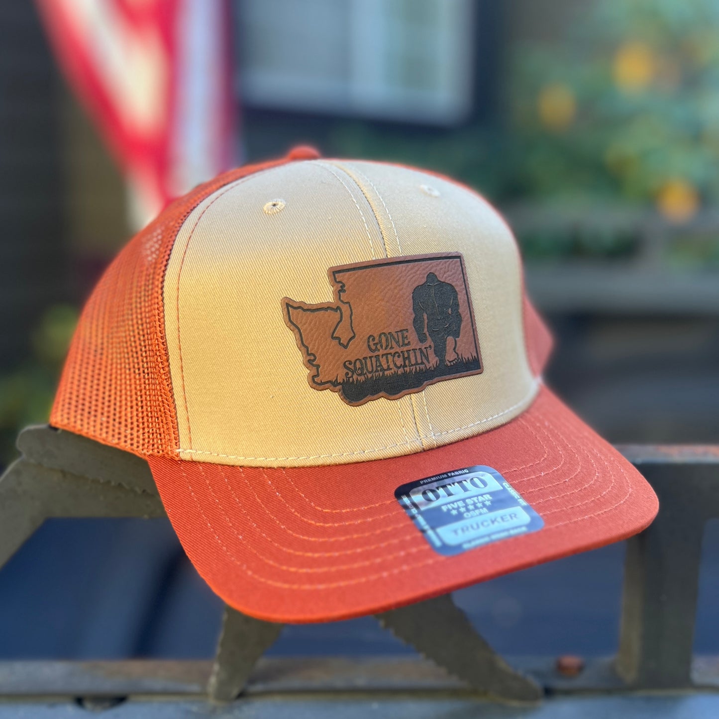 Gone Squatchin Texas Orange/Khaki Otto Classic Trucker Hat