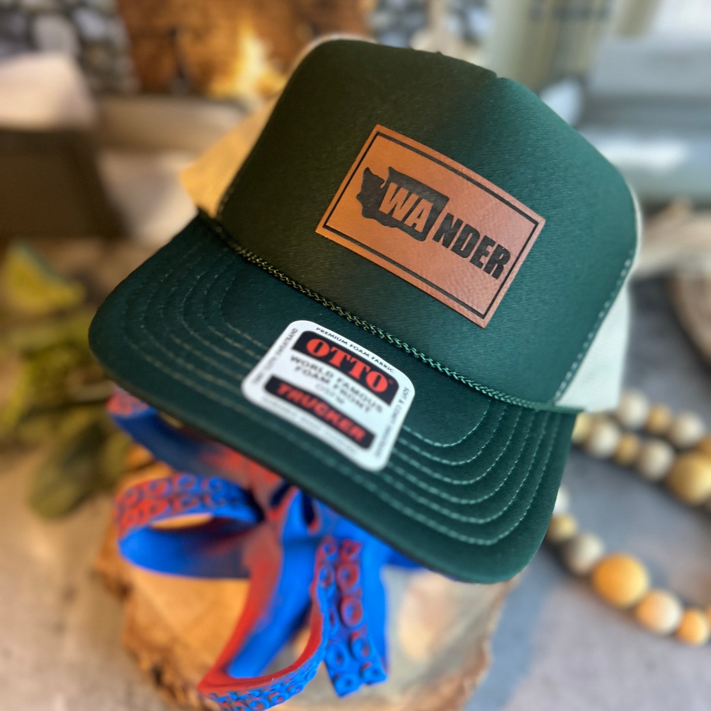 WA NDER Dark Green Otto Foam Front Trucker Hat