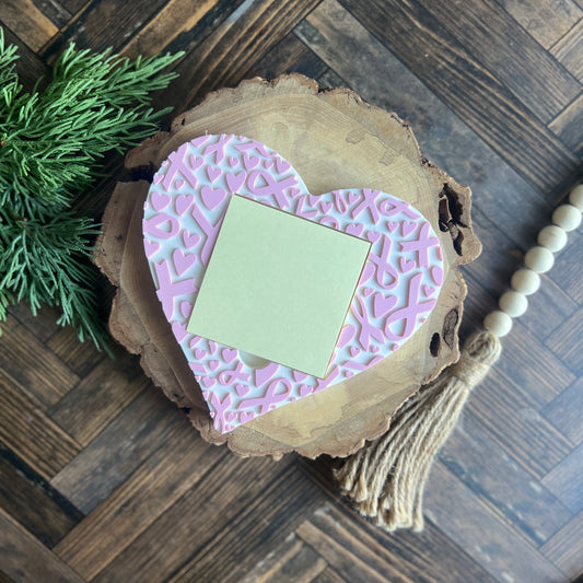 Pink Ribbon Sticky Note Holder