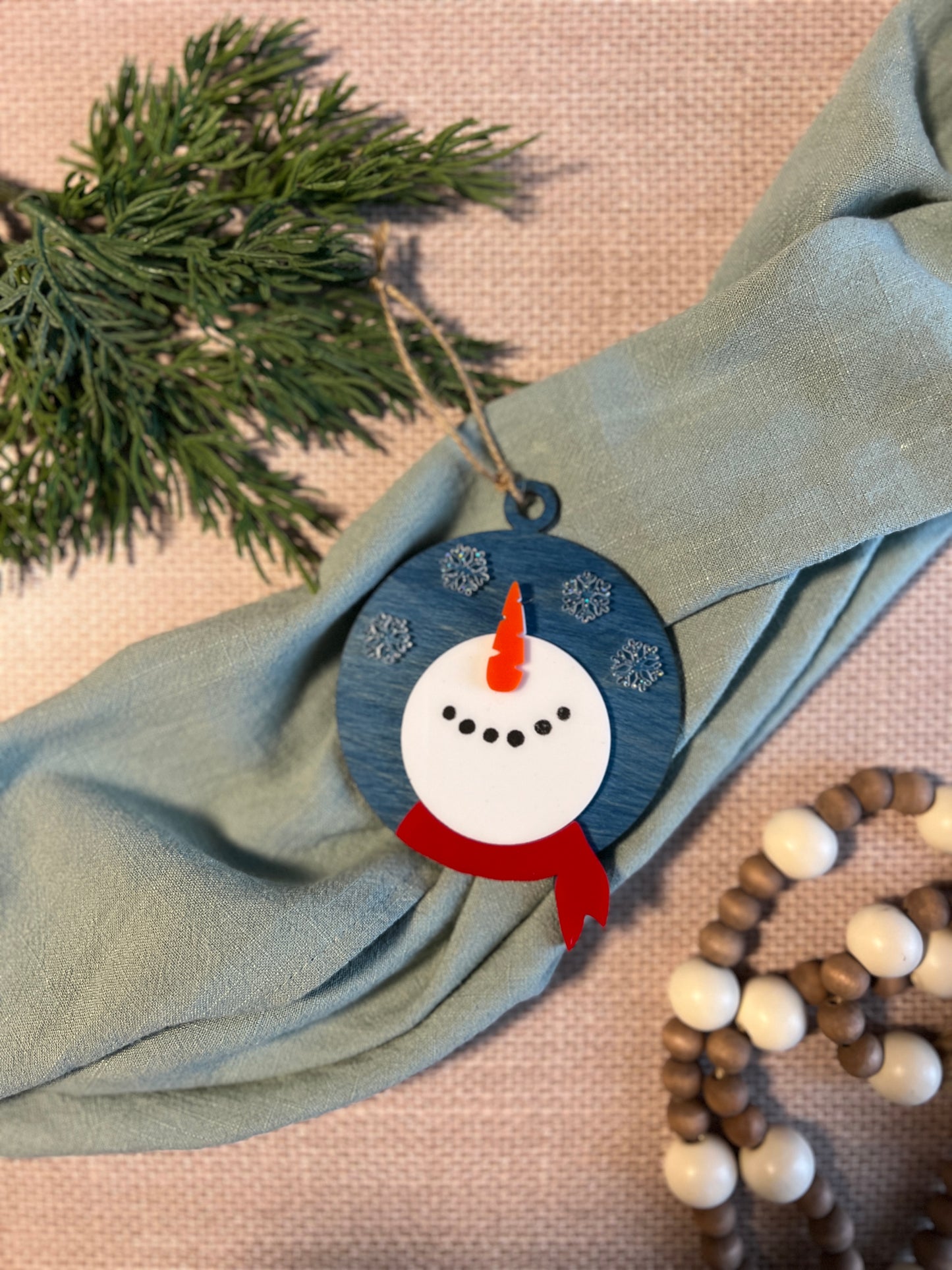 Snowman Looking Up Ornament