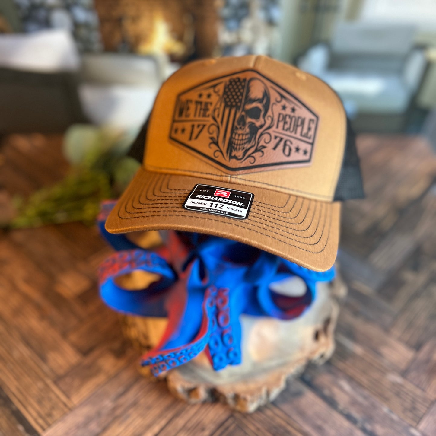 We The People Skull 1776 Carmel/Black Richardson 112 Trucker Hat