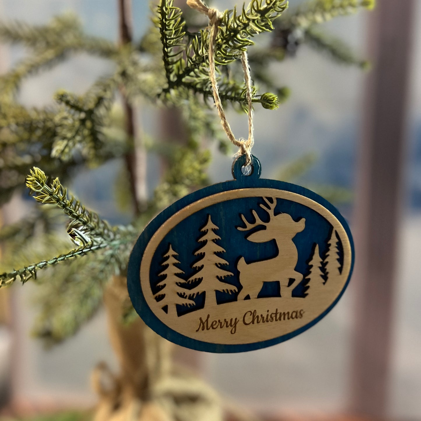 Reindeer Merry Christmas Oval