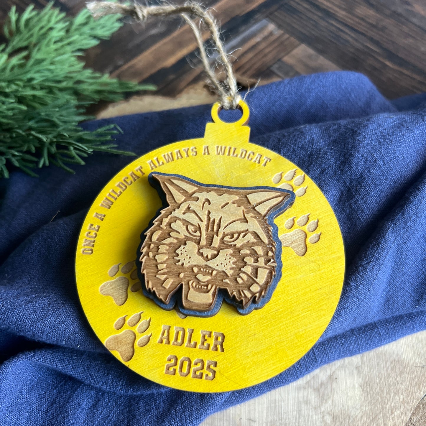 Wildcat Ornament Personalized