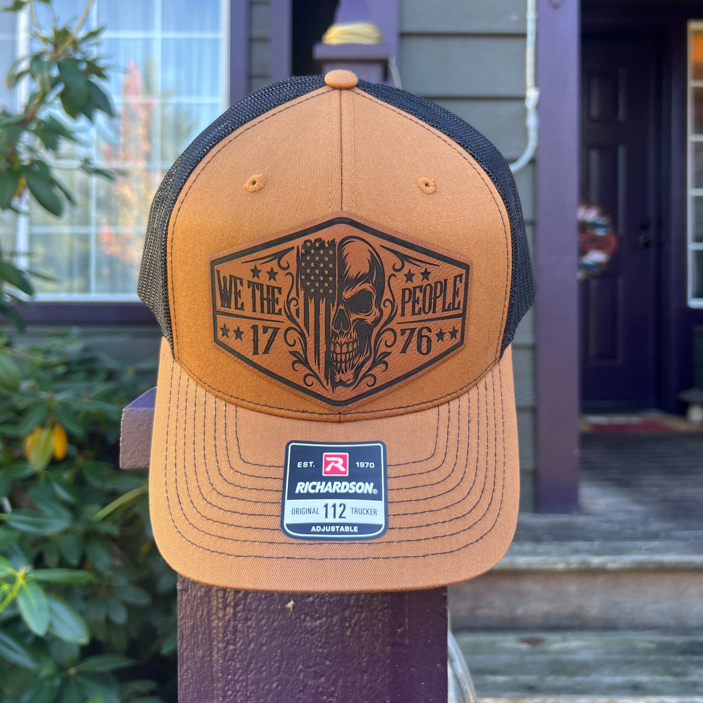 We The People Skull 1776 Carmel/Black Richardson 112 Trucker Hat