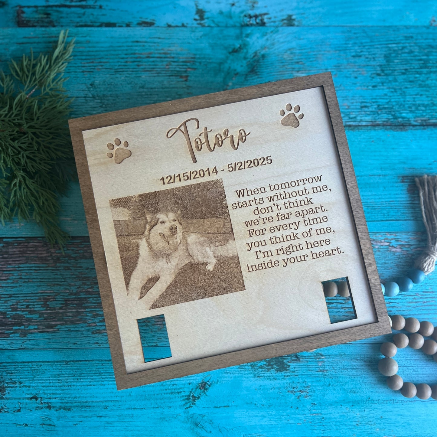 Pet Memorial Collar Frame With Holder