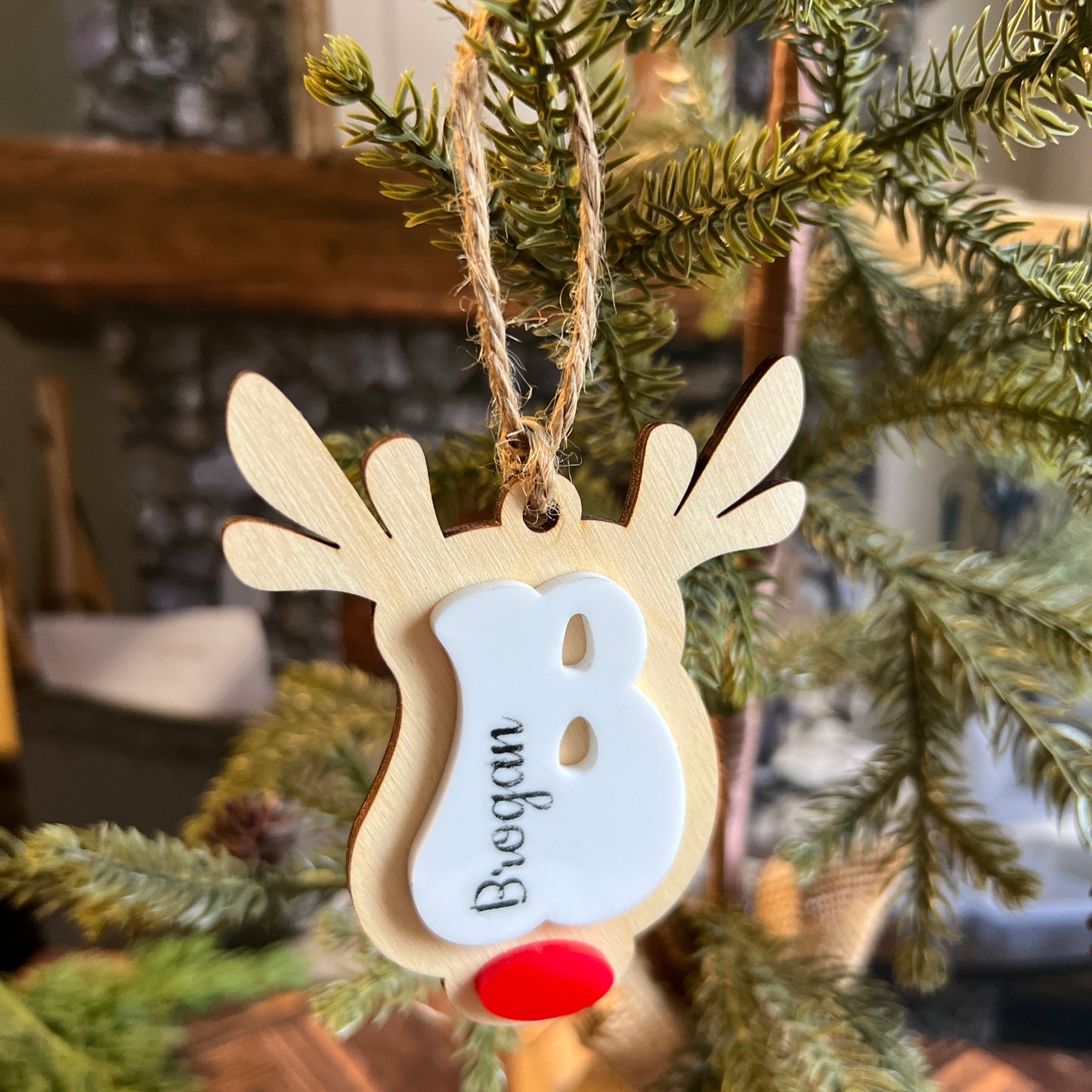 Reindeer Intial Ornament