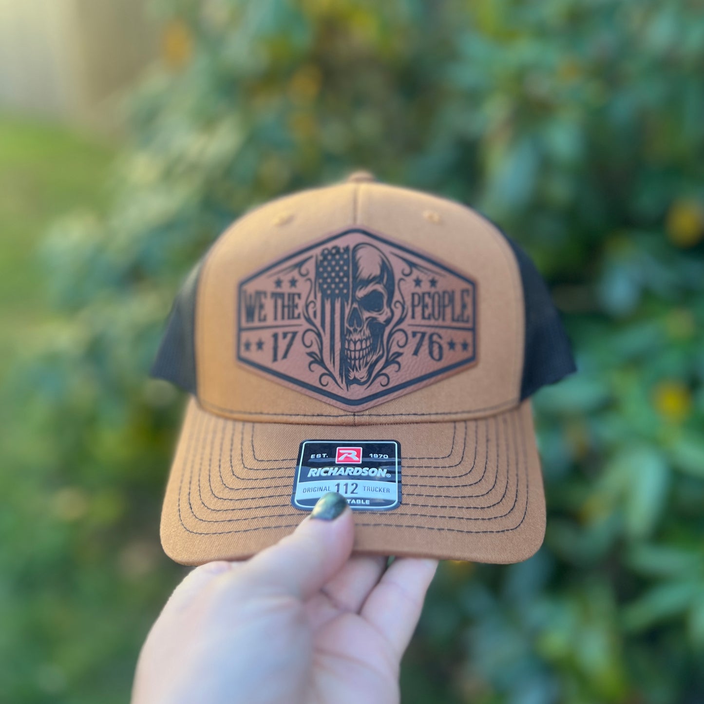 We The People Skull 1776 Carmel/Black Richardson 112 Trucker Hat