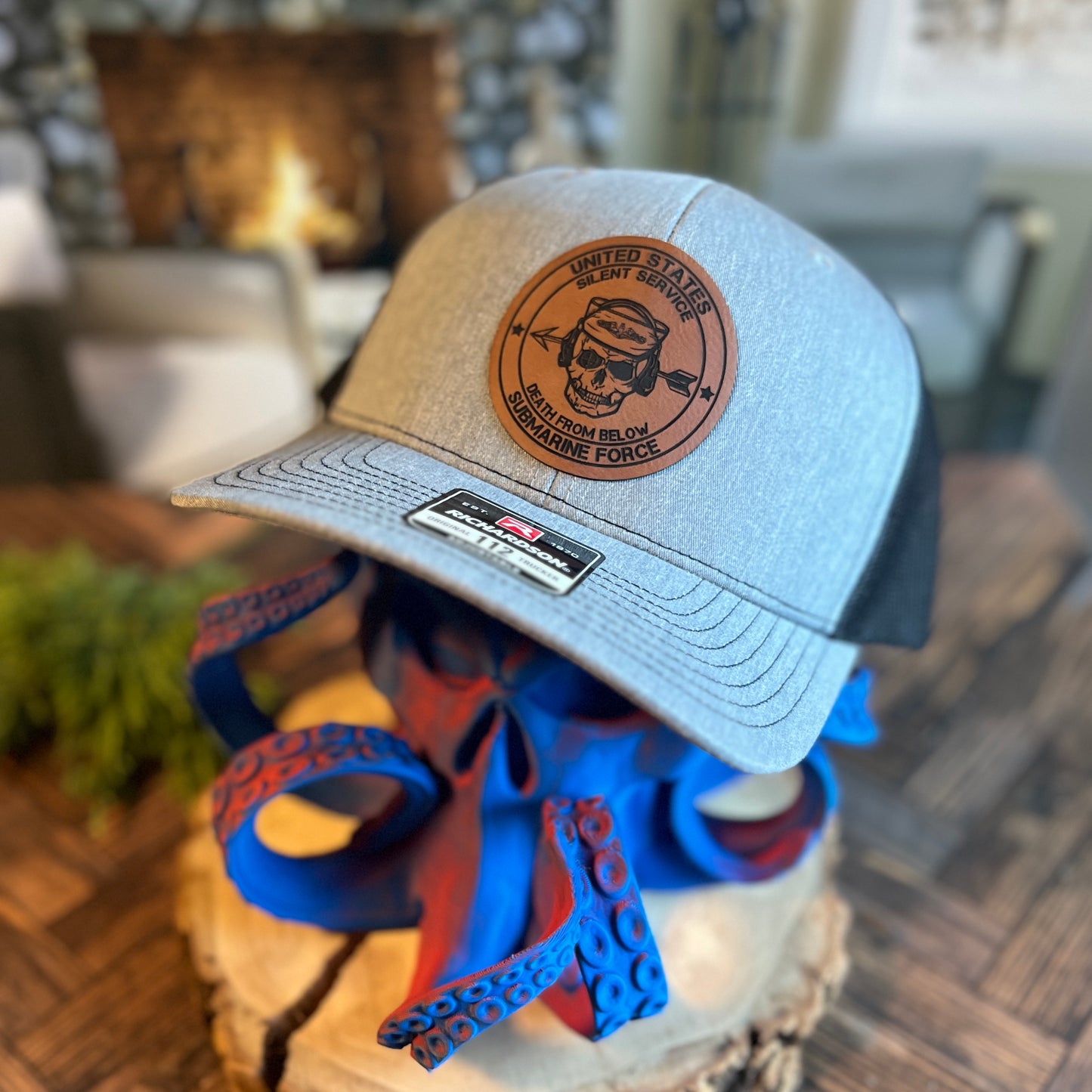 United States Submarine Force Silent Service Death From Below Heather Grey/Black Richardson 112 Trucker Hat