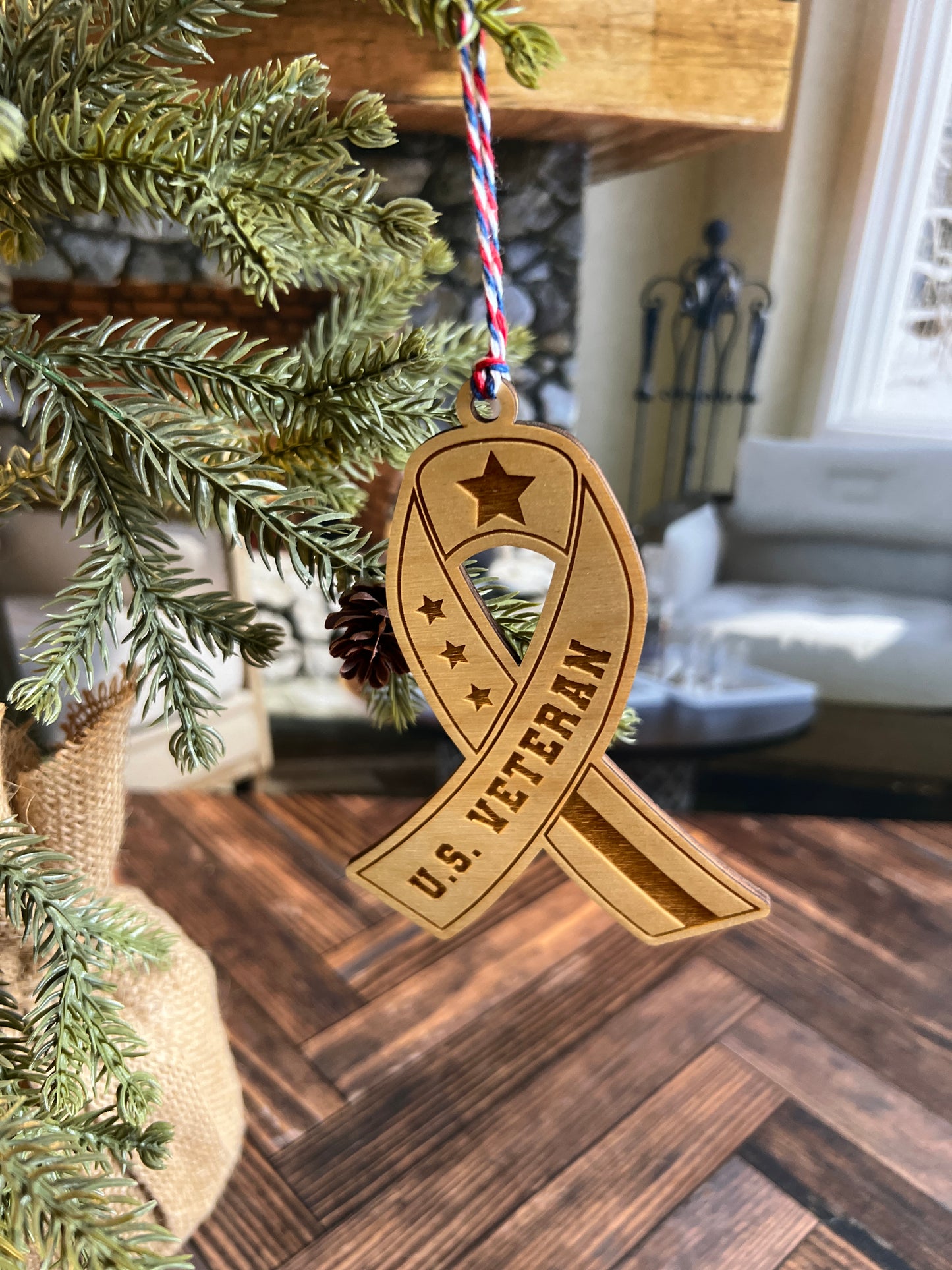 US Veteran Ribbon Ornament