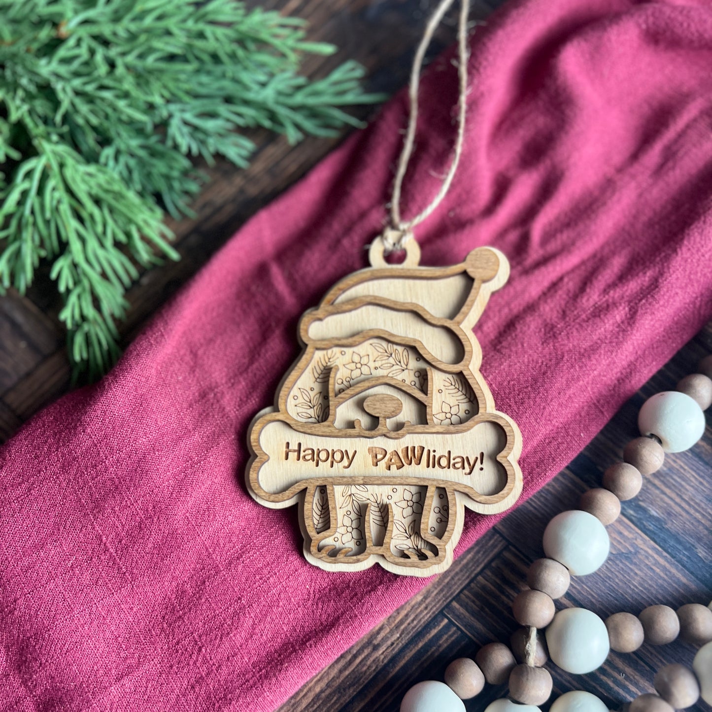 Dog with Bone Ornament