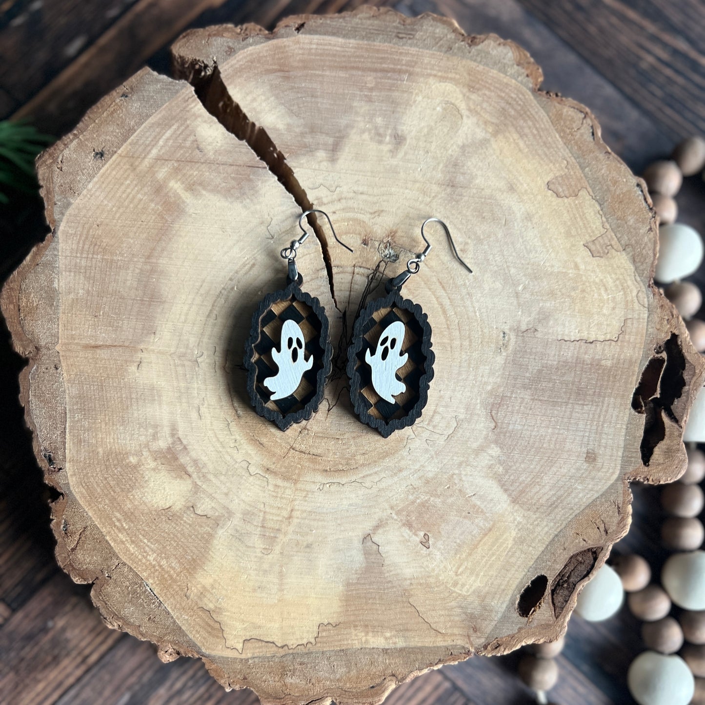 Ghost Checker Earrings