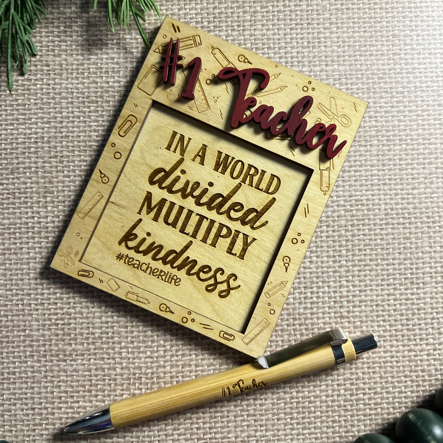 #1 Teacher Sticky Note Holder Gift Set