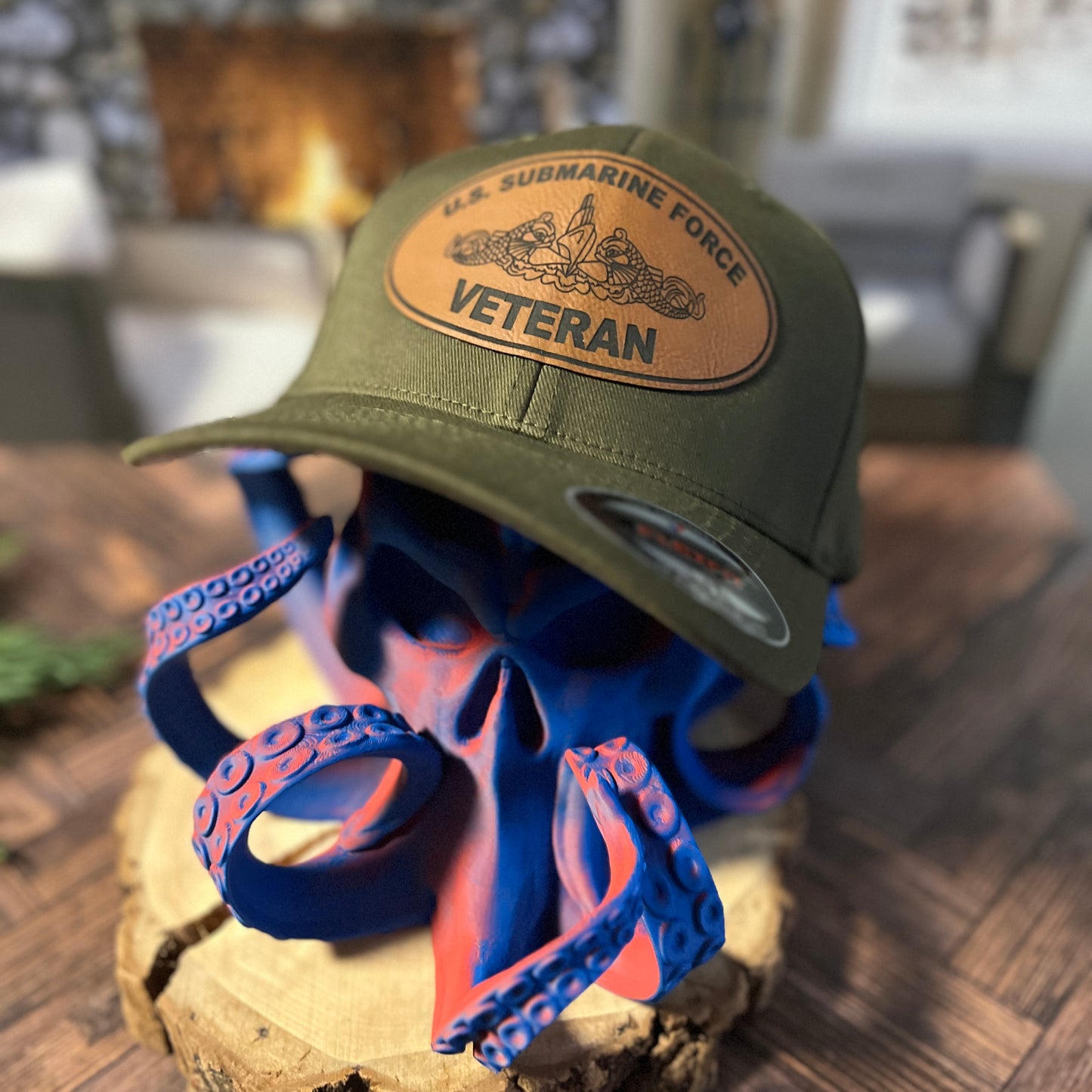 U.S. Submarine Force Veteran Yupoong Olive Flex Fit Large/Xlarge Hat