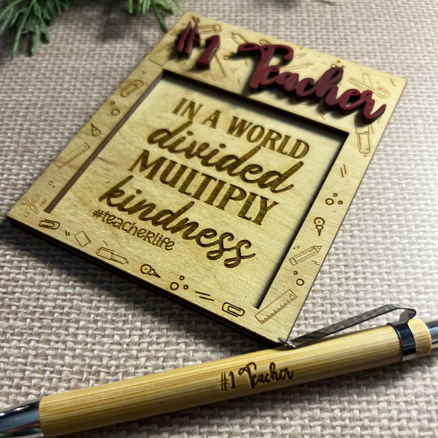 #1 Teacher Sticky Note Holder Gift Set