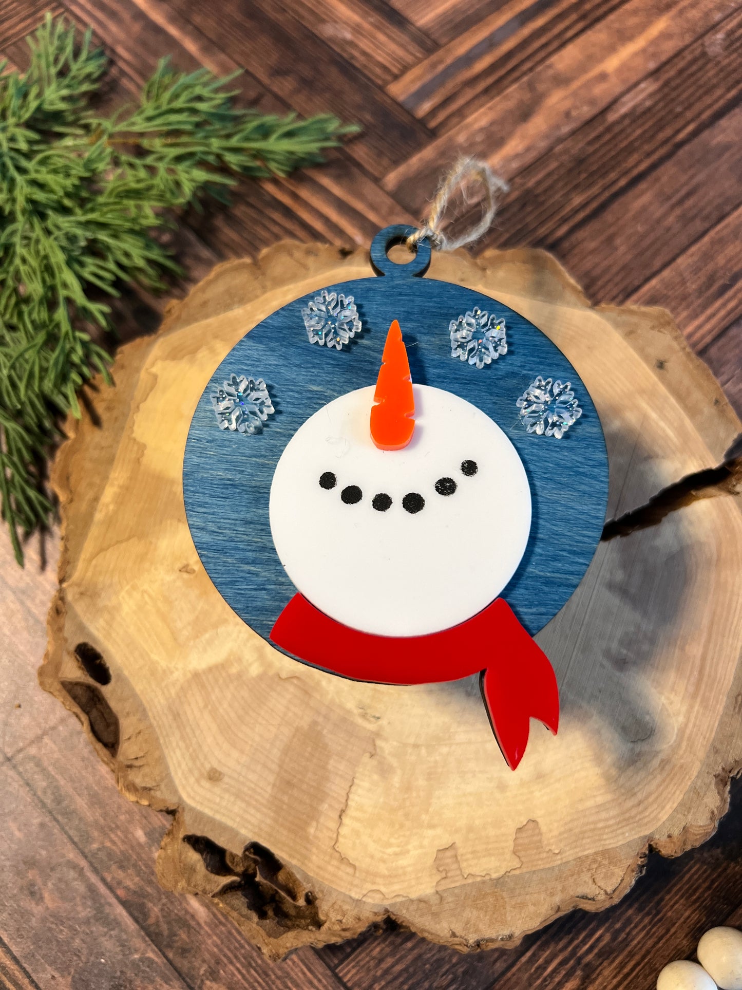 Snowman Looking Up Ornament