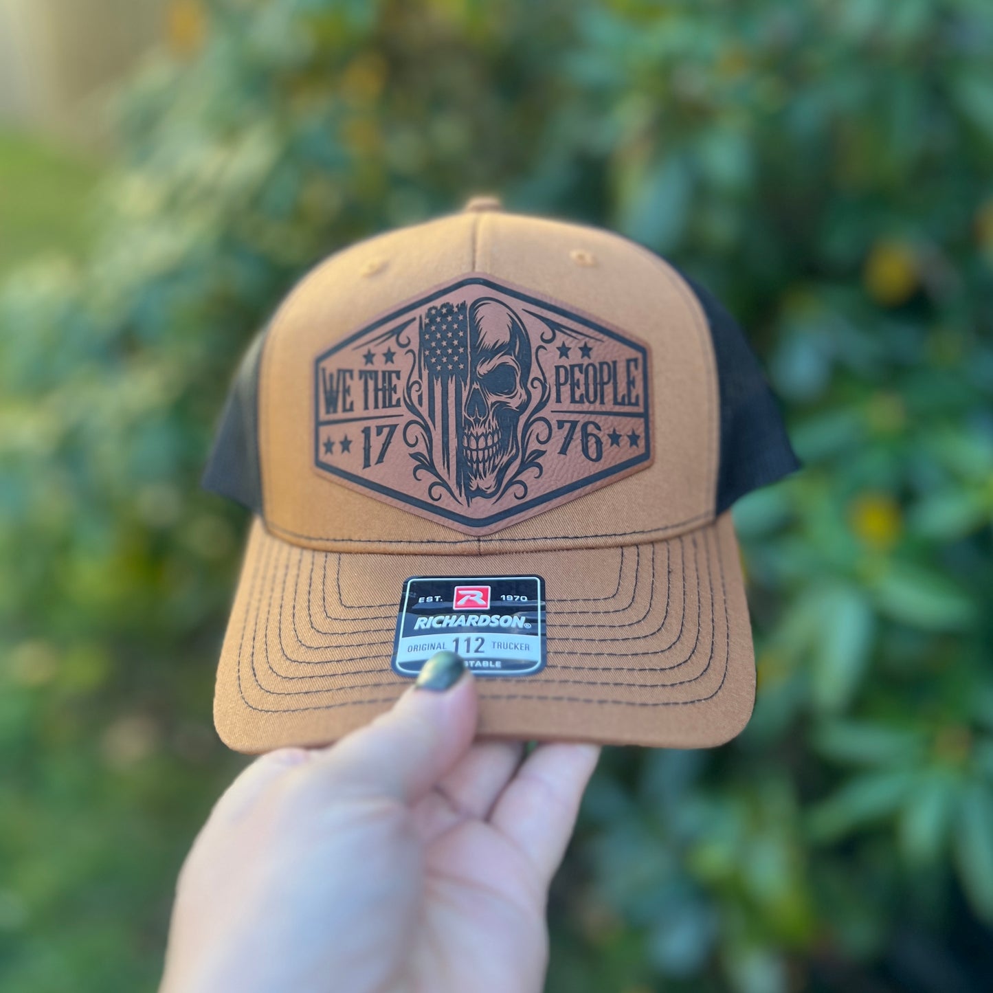 We The People Skull 1776 Carmel/Black Richardson 112 Trucker Hat