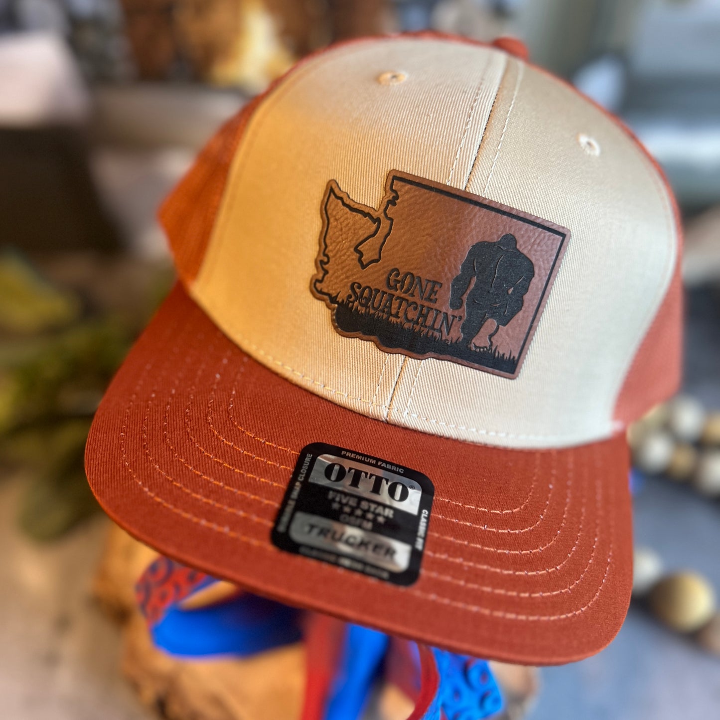 Gone Squatchin Texas Orange/Khaki Otto Classic Trucker Hat