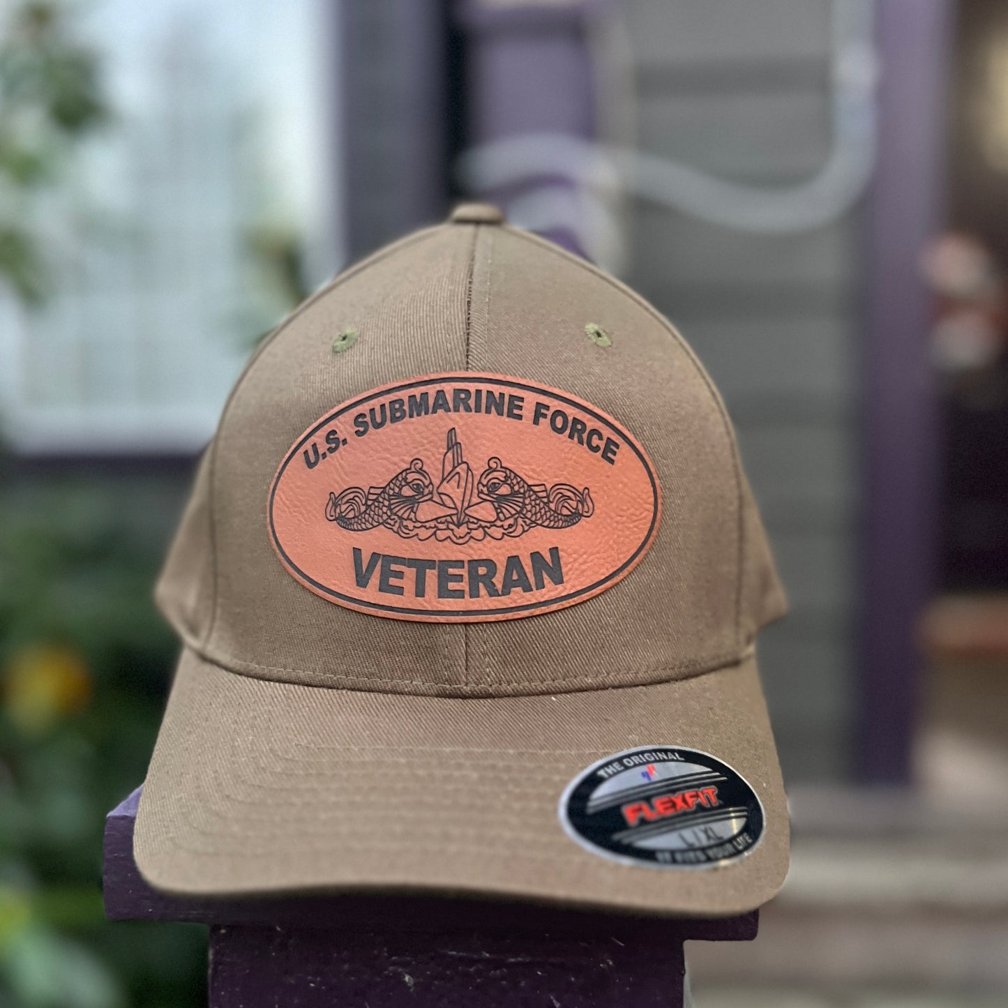 U.S. Submarine Force Veteran Yupoong Olive Flex Fit Large/Xlarge Hat