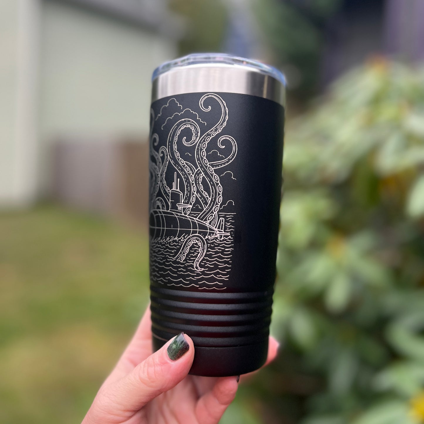 Submarine Kraken Travel Coffee Tumbler