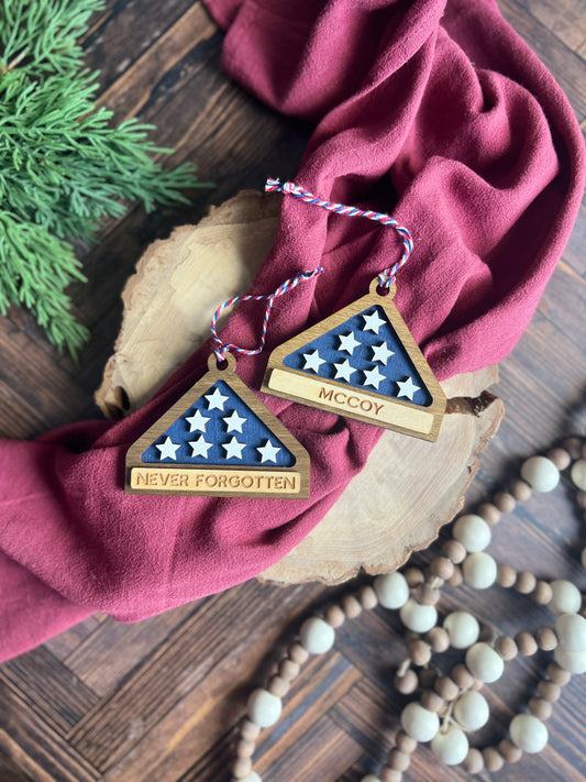 Personalized Military Flag Ornament