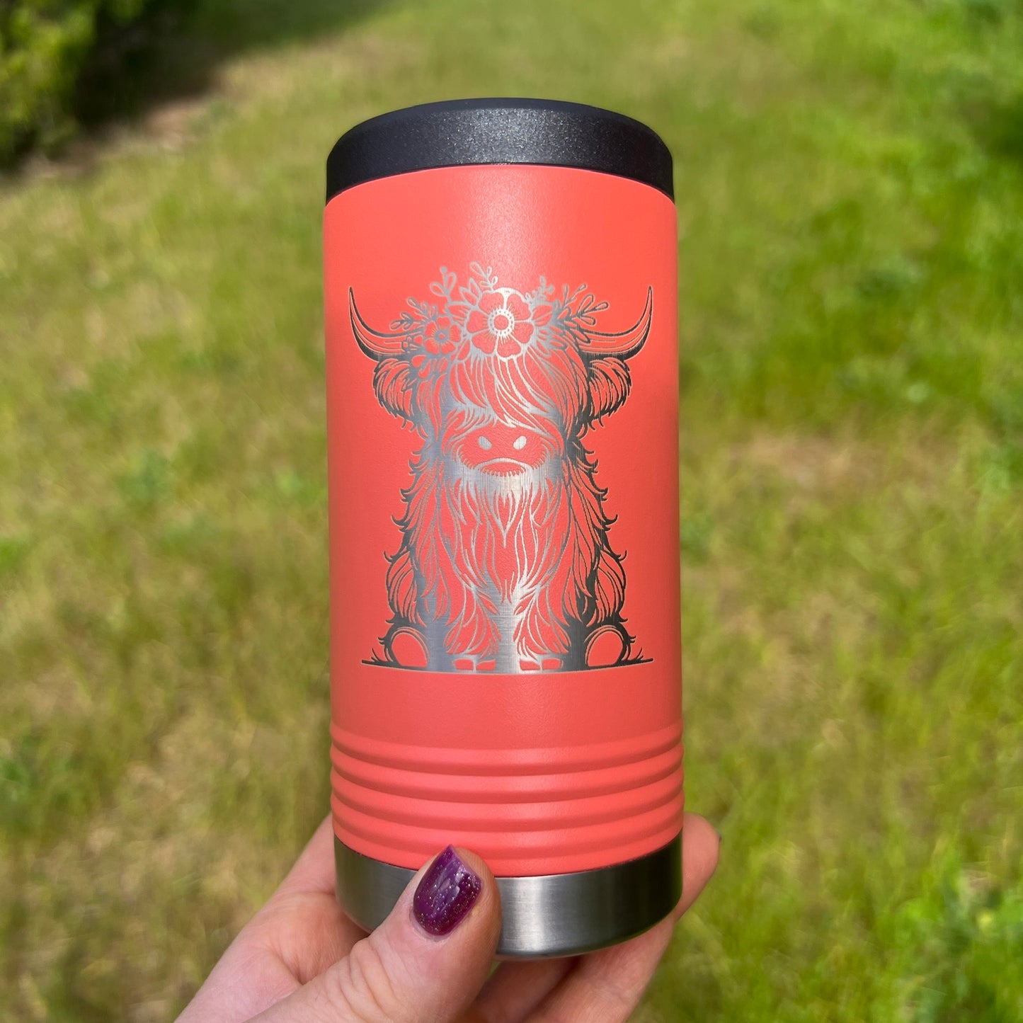 Highland Cow Slim Can Cooler