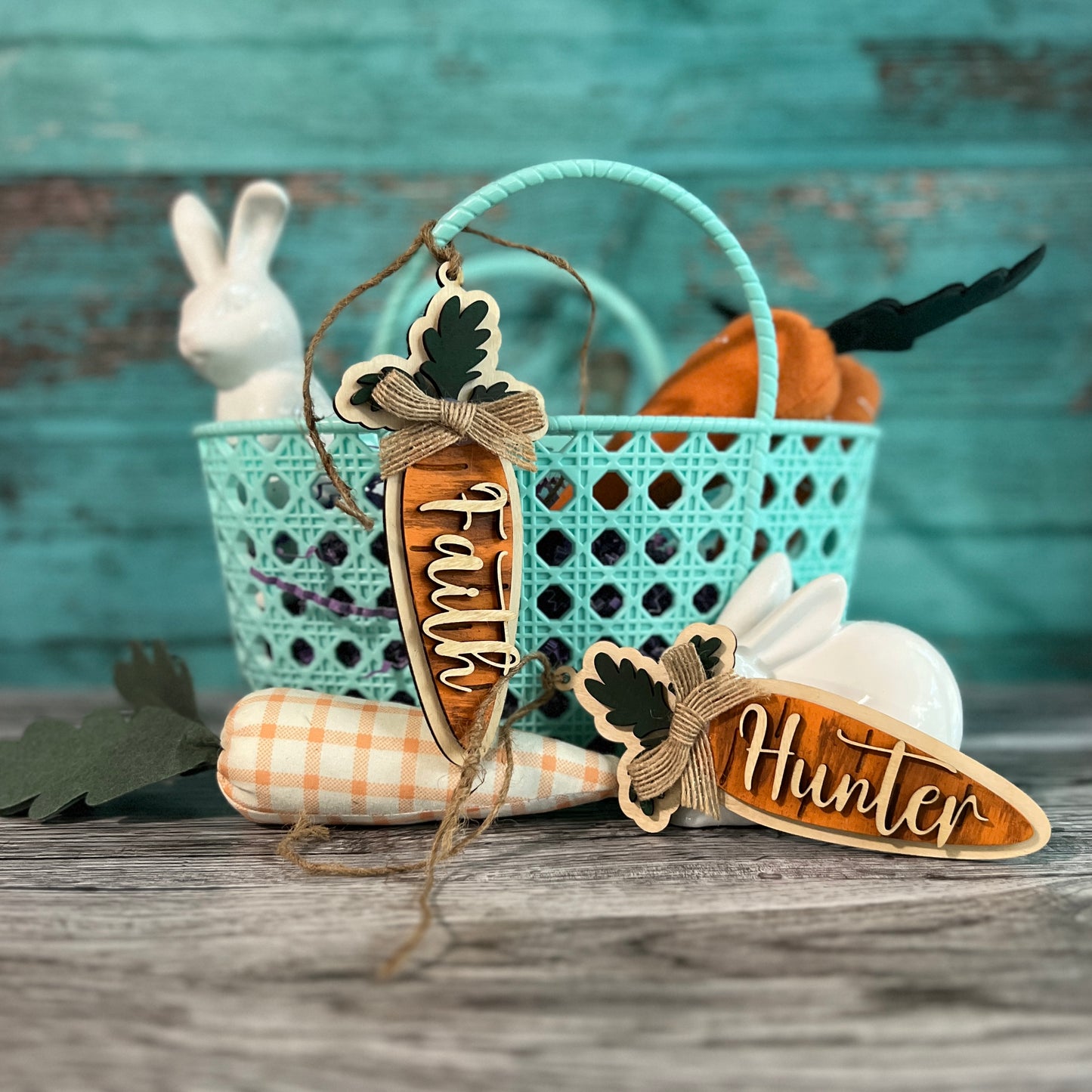 Personalized Easter Carrot Basket Tag